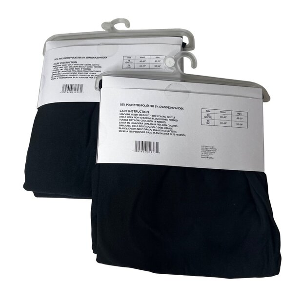 Bobbie Brooks Ladies Yoga Pants 2X Black Fold Over Waistband  2 Packages NWT - Picture 3 of 8